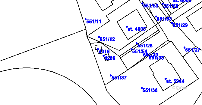 Parcela st. 4840 v KÚ Rakovník, Katastrální mapa