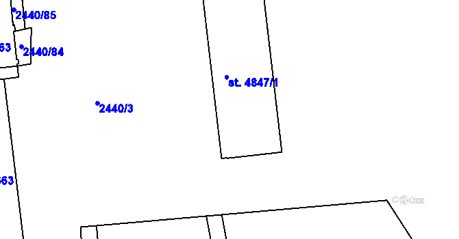 Parcela st. 4847/1 v KÚ Rakovník, Katastrální mapa