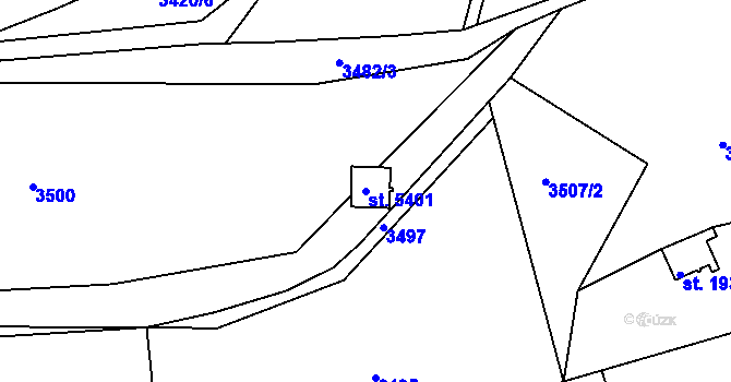 Parcela st. 5401 v KÚ Rakovník, Katastrální mapa