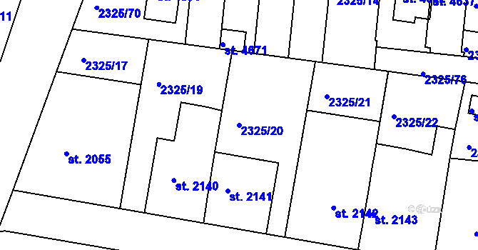 Parcela st. 2325/20 v KÚ Rakovník, Katastrální mapa
