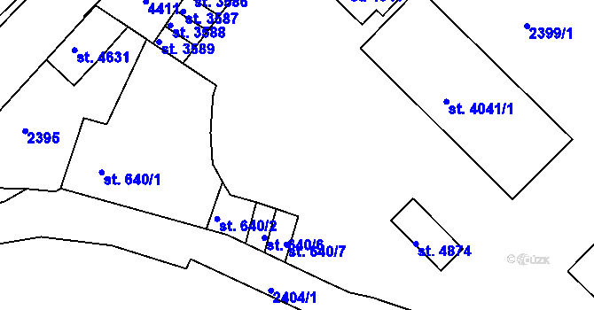 Parcela st. 2399/2 v KÚ Rakovník, Katastrální mapa