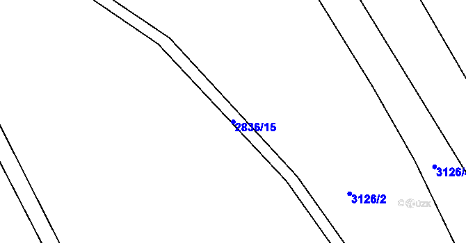 Parcela st. 2836/15 v KÚ Rakovník, Katastrální mapa