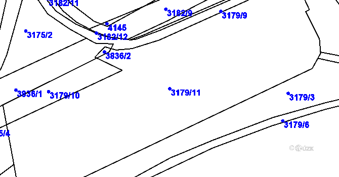 Parcela st. 3179/11 v KÚ Rakovník, Katastrální mapa