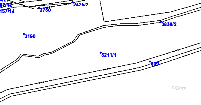 Parcela st. 3211/1 v KÚ Rakovník, Katastrální mapa
