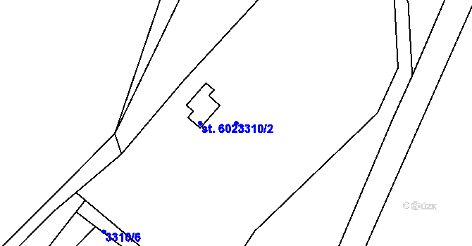 Parcela st. 3310/2 v KÚ Rakovník, Katastrální mapa