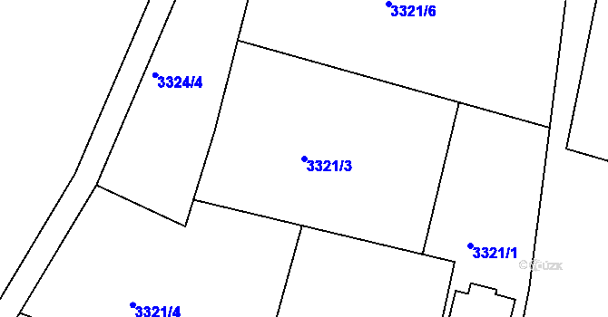 Parcela st. 3321/3 v KÚ Rakovník, Katastrální mapa