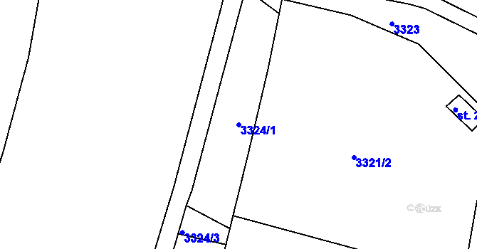 Parcela st. 3324/1 v KÚ Rakovník, Katastrální mapa