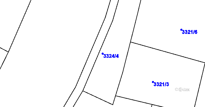 Parcela st. 3324/4 v KÚ Rakovník, Katastrální mapa