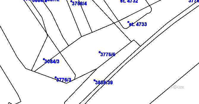 Parcela st. 3776/6 v KÚ Rakovník, Katastrální mapa