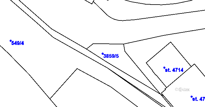 Parcela st. 3859/5 v KÚ Rakovník, Katastrální mapa