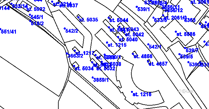 Parcela st. 3900/1 v KÚ Rakovník, Katastrální mapa