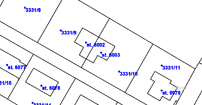Parcela st. 6003 v KÚ Rakovník, Katastrální mapa