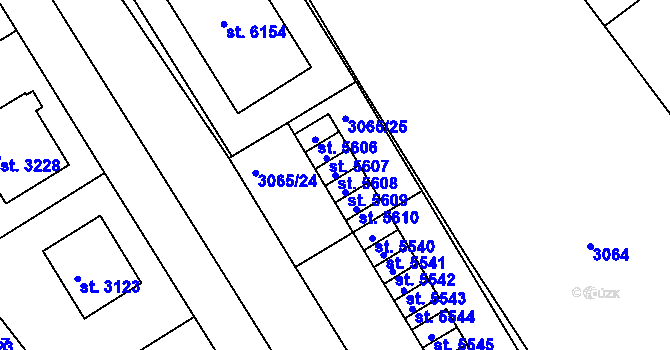 Parcela st. 5608 v KÚ Rakovník, Katastrální mapa