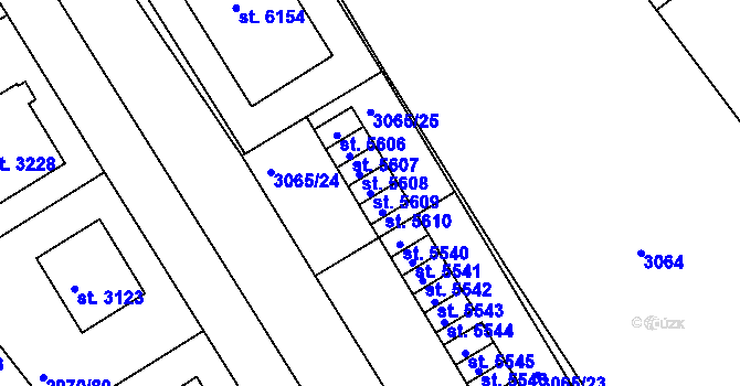 Parcela st. 5609 v KÚ Rakovník, Katastrální mapa