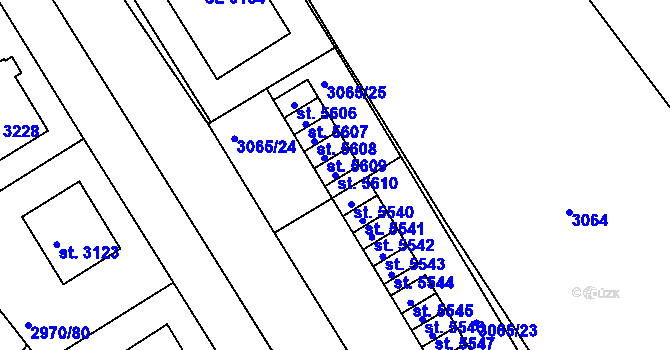 Parcela st. 5610 v KÚ Rakovník, Katastrální mapa