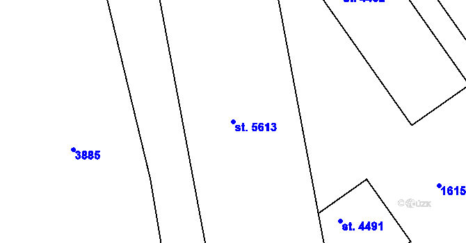 Parcela st. 5613 v KÚ Rakovník, Katastrální mapa