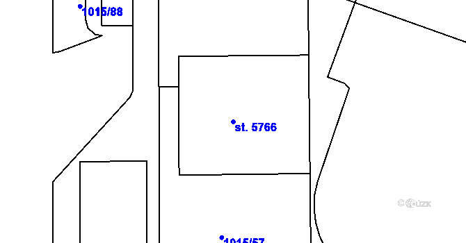 Parcela st. 5766 v KÚ Rakovník, Katastrální mapa