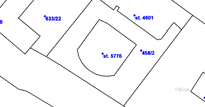 Parcela st. 5776 v KÚ Rakovník, Katastrální mapa
