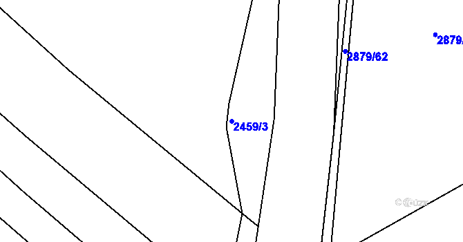 Parcela st. 2459/3 v KÚ Rakovník, Katastrální mapa