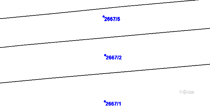 Parcela st. 2667/2 v KÚ Rakovník, Katastrální mapa