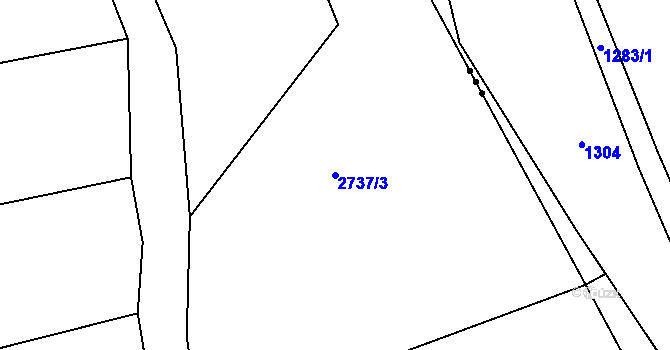 Parcela st. 2737/3 v KÚ Rakovník, Katastrální mapa