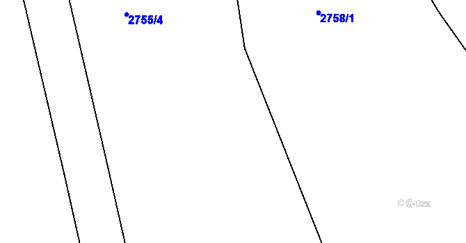 Parcela st. 2755/5 v KÚ Rakovník, Katastrální mapa