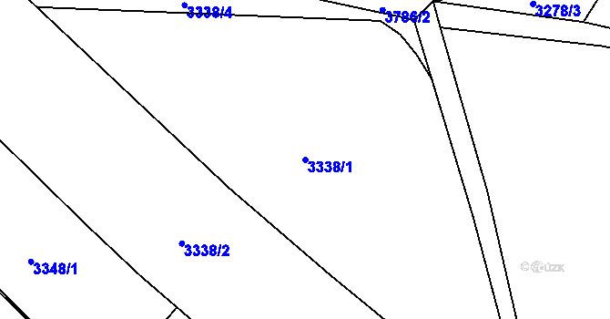 Parcela st. 3338/1 v KÚ Rakovník, Katastrální mapa