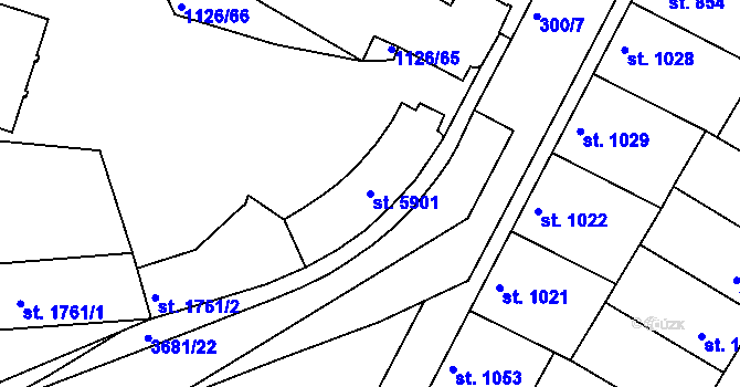 Parcela st. 5901 v KÚ Rakovník, Katastrální mapa