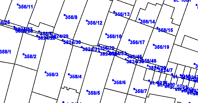 Parcela st. 3824/32 v KÚ Rakovník, Katastrální mapa