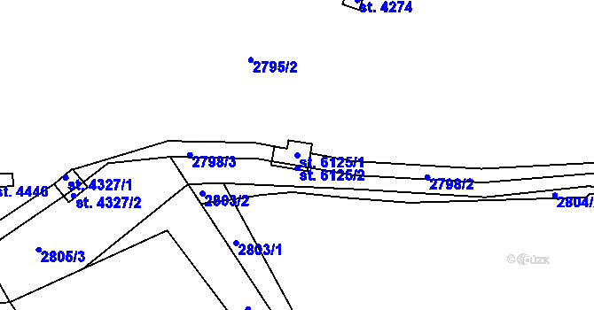 Parcela st. 6125/1 v KÚ Rakovník, Katastrální mapa