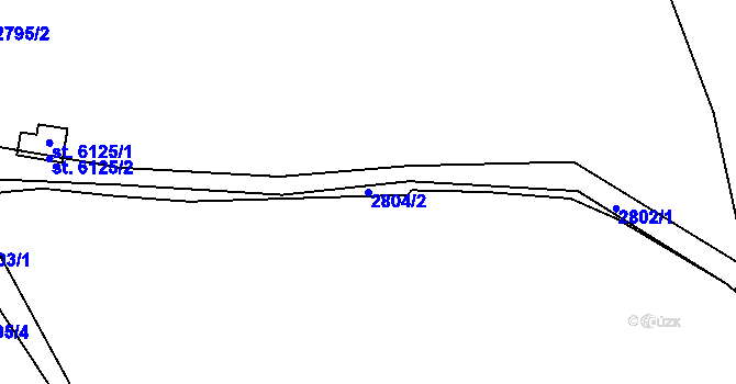 Parcela st. 2804/2 v KÚ Rakovník, Katastrální mapa