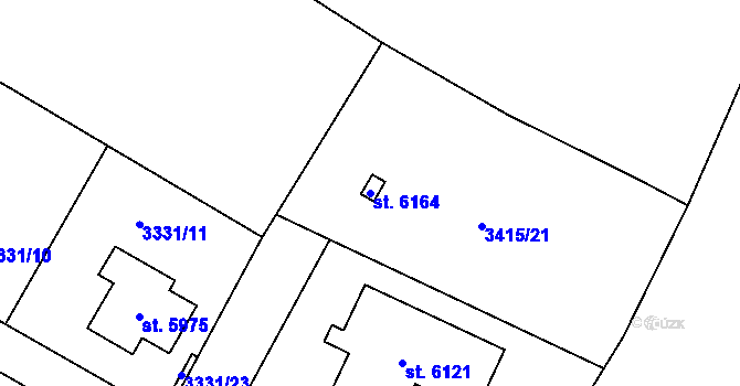 Parcela st. 6164 v KÚ Rakovník, Katastrální mapa