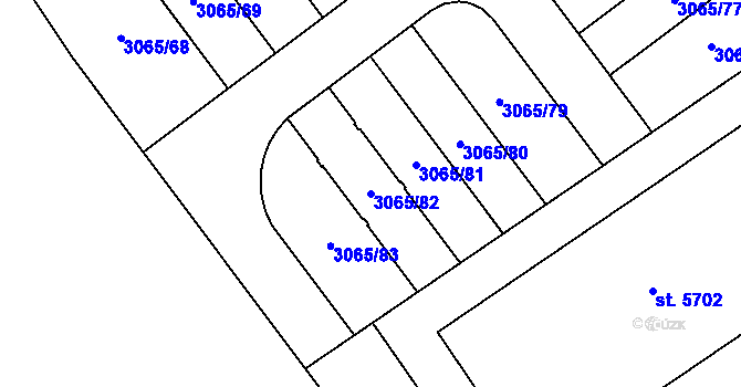 Parcela st. 3065/82 v KÚ Rakovník, Katastrální mapa