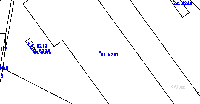 Parcela st. 6211 v KÚ Rakovník, Katastrální mapa