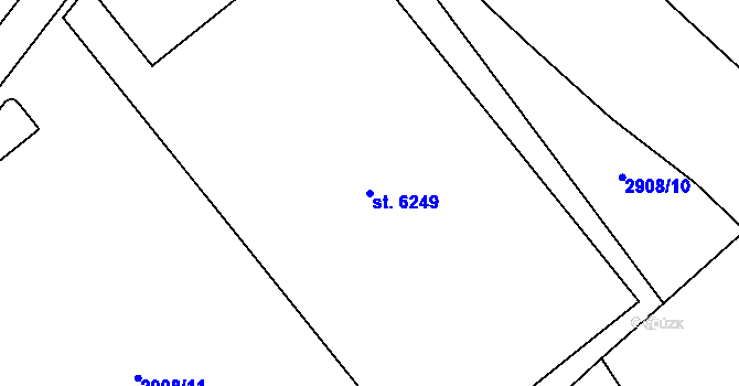 Parcela st. 6249 v KÚ Rakovník, Katastrální mapa