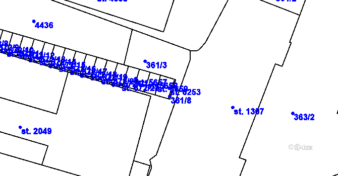 Parcela st. 6253 v KÚ Rakovník, Katastrální mapa