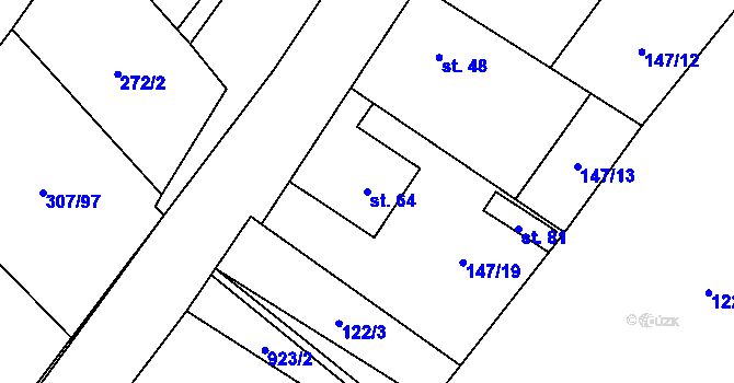 Parcela st. 64 v KÚ Rakůvka, Katastrální mapa