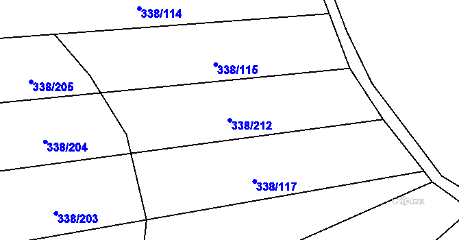 Parcela st. 338/212 v KÚ Rakůvka, Katastrální mapa
