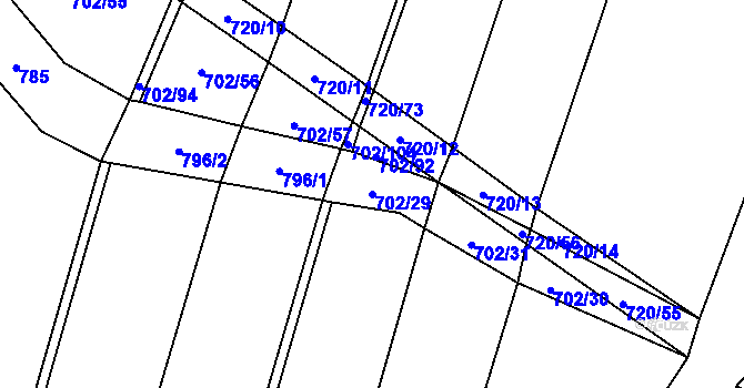 Parcela st. 702/29 v KÚ Rakůvka, Katastrální mapa