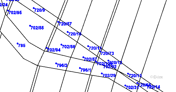Parcela st. 720/11 v KÚ Rakůvka, Katastrální mapa