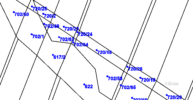 Parcela st. 720/18 v KÚ Rakůvka, Katastrální mapa