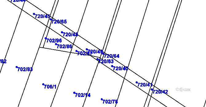 Parcela st. 720/64 v KÚ Rakůvka, Katastrální mapa