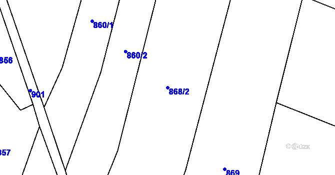 Parcela st. 868/2 v KÚ Rakůvka, Katastrální mapa