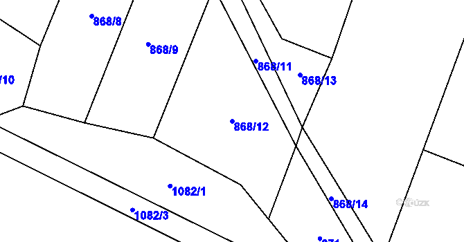 Parcela st. 868/12 v KÚ Rakůvka, Katastrální mapa