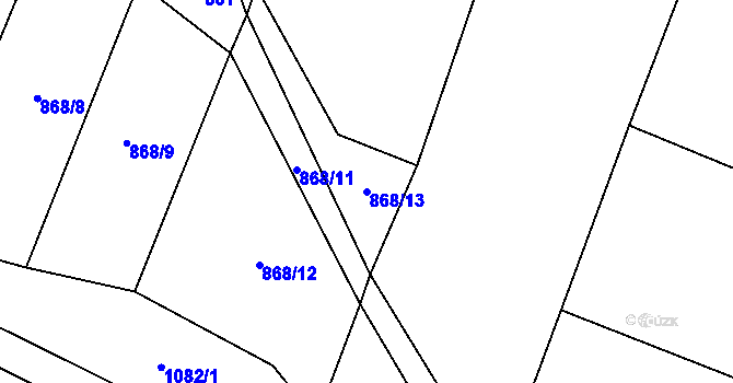 Parcela st. 868/13 v KÚ Rakůvka, Katastrální mapa