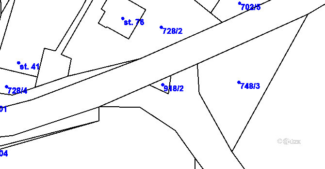 Parcela st. 918/2 v KÚ Rakůvka, Katastrální mapa