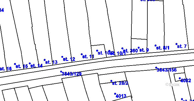 Parcela st. 10/2 v KÚ Rakvice, Katastrální mapa