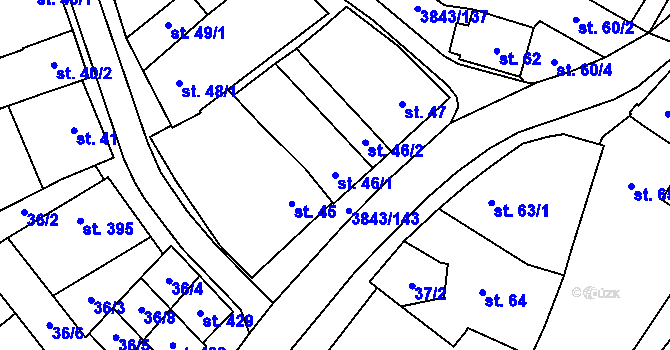 Parcela st. 46/1 v KÚ Rakvice, Katastrální mapa