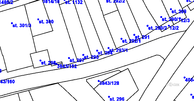 Parcela st. 294 v KÚ Rakvice, Katastrální mapa
