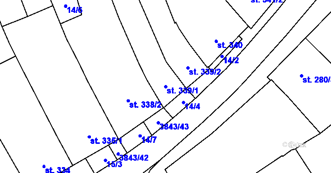 Parcela st. 339/1 v KÚ Rakvice, Katastrální mapa